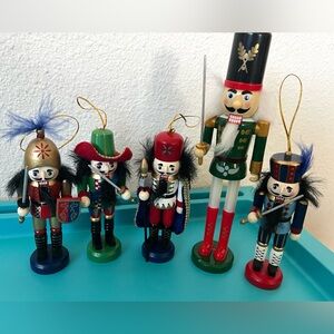 Set of 5 Decorative Nutcracker Ornaments - Assorted Designs